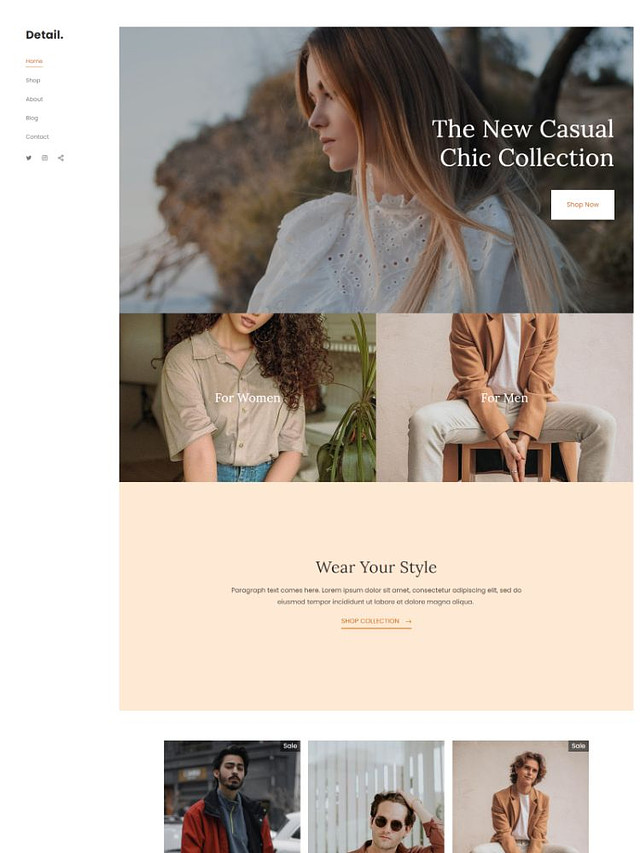 Dettaglio -  Pixpa Modello di sito web per portfolio di moda