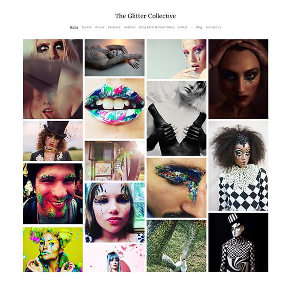 De Glitter Collective Portfolio Website Voorbeelden