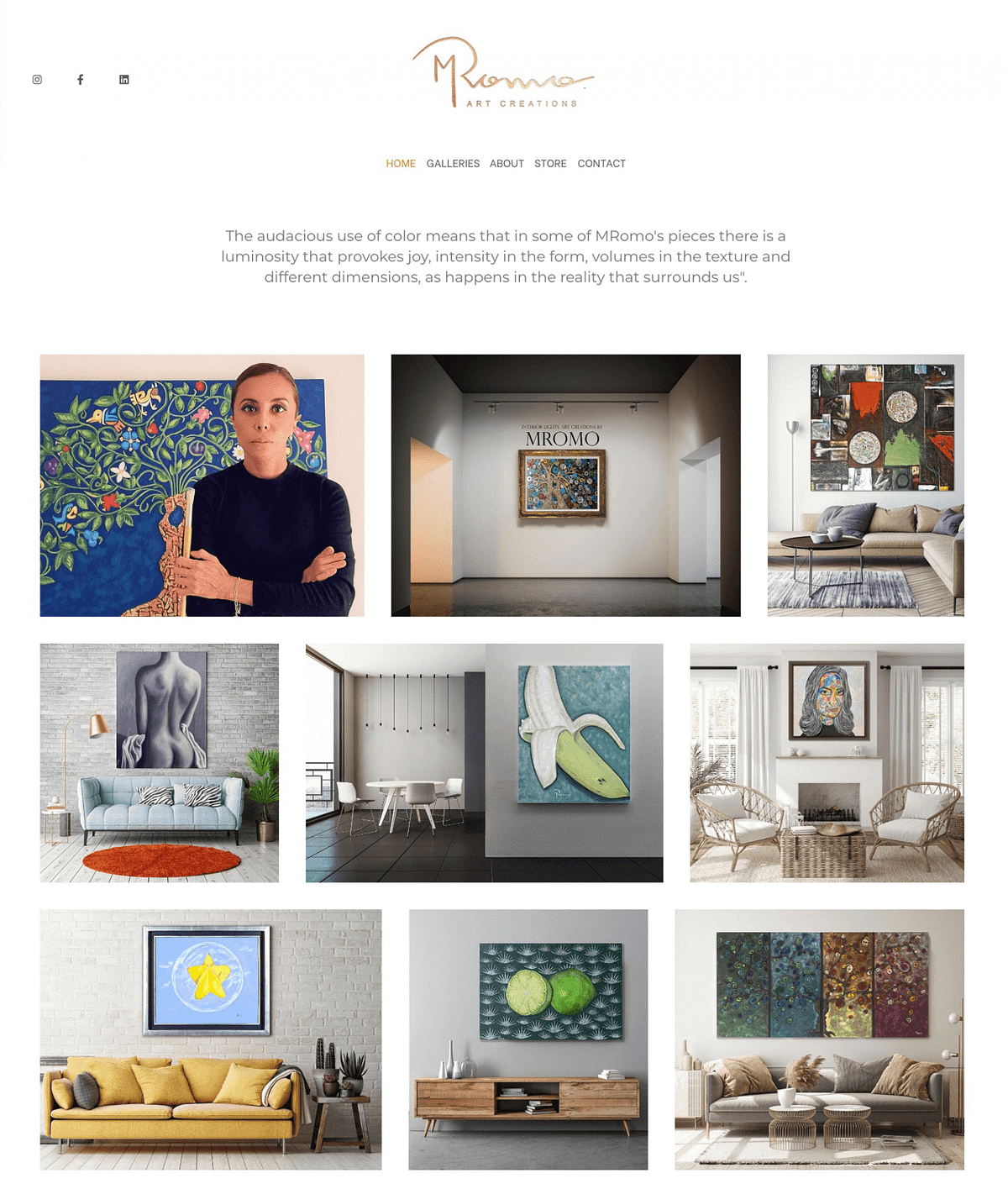 Art Gallery Ecommerce Website