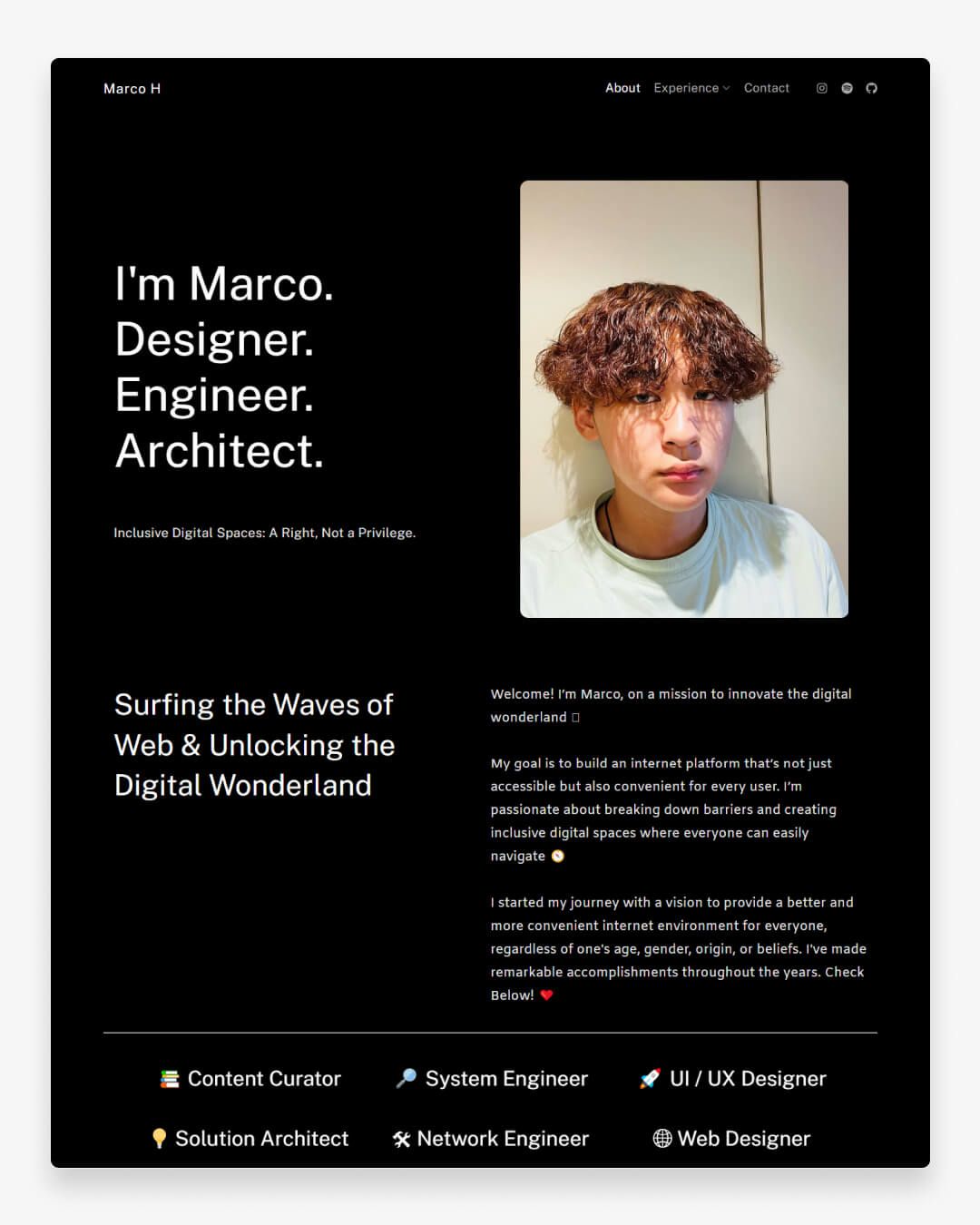 Portfolio projektanta tematycznego Marco H w kolorze czarnym