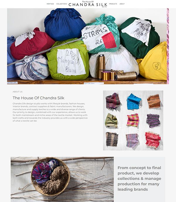 The House of Chandra Silk Portfolio Exemples de sites Web