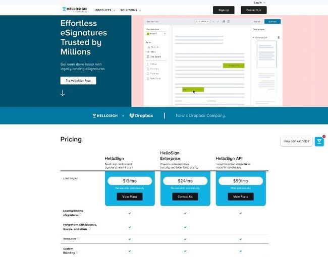 HELLOSIGN Aplikacja zwiększająca produktywność do zarządzania projektami