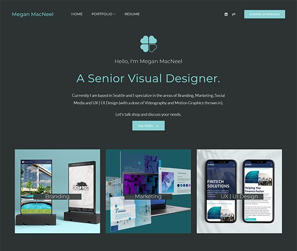 Megan MacNeel Portfolio Website Examples