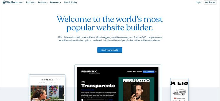 Plataforma de criação de sites Wordpress