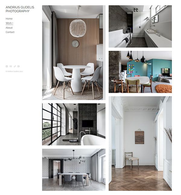 Andrius Gudelis - Witryna poświęcona fotografii architektonicznej zbudowana przy użyciu Pixpa