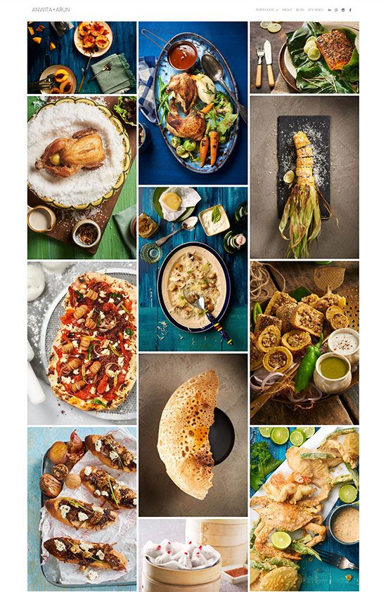 Site Web du portfolio de photographies culinaires d'Anwita Arun