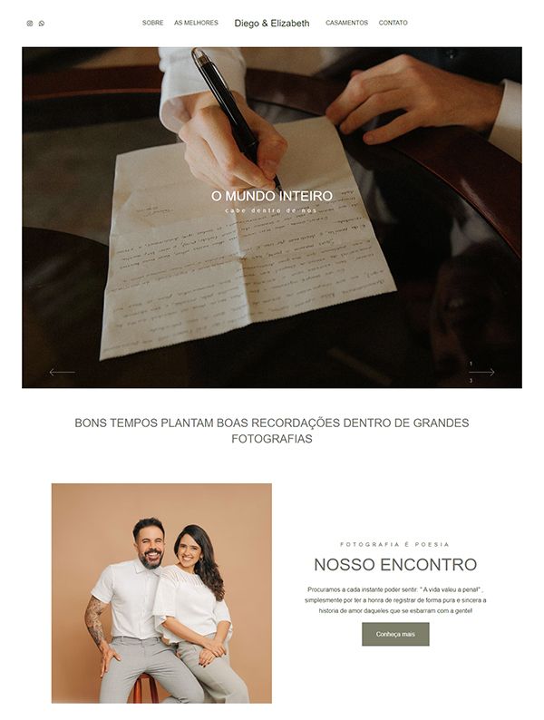 Esempi di siti web del portfolio Diego ed Elizabeth