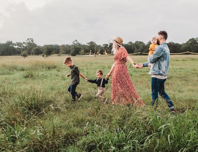 Composição de fotografia de família