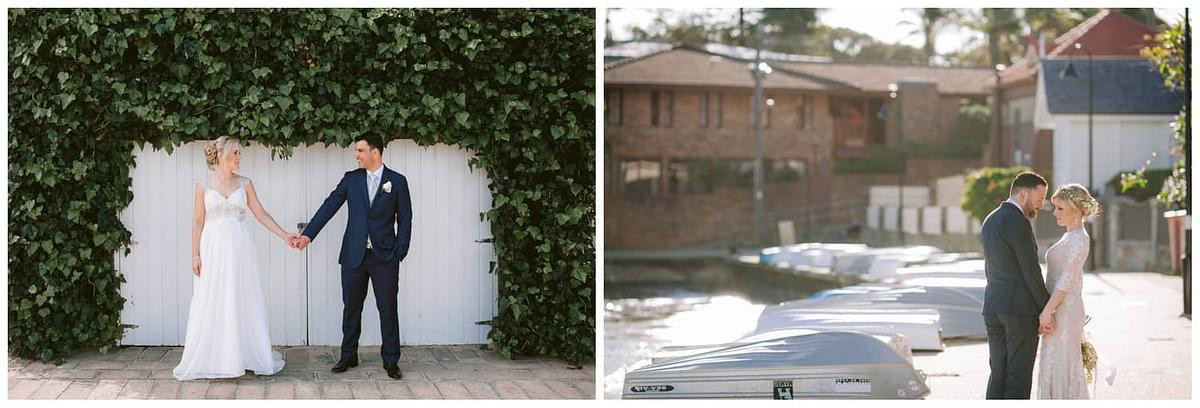 Wedding photos taken along Watsons Bay Beach near Dunbar House Watsons Bay.